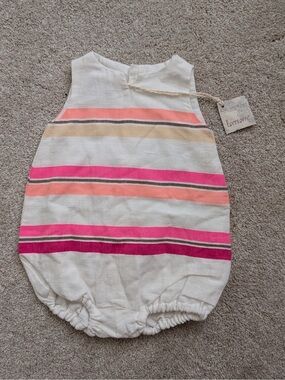 NWT Lemlem Baby Bubble Romper 12M Pink Stripe